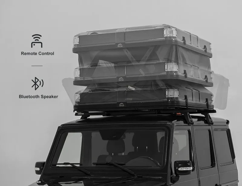 Automatischer Auf- und Abbau per Knopfdruck mit leistungsstarkem Motor, Zusammenklappen in nur 60 Sekunden