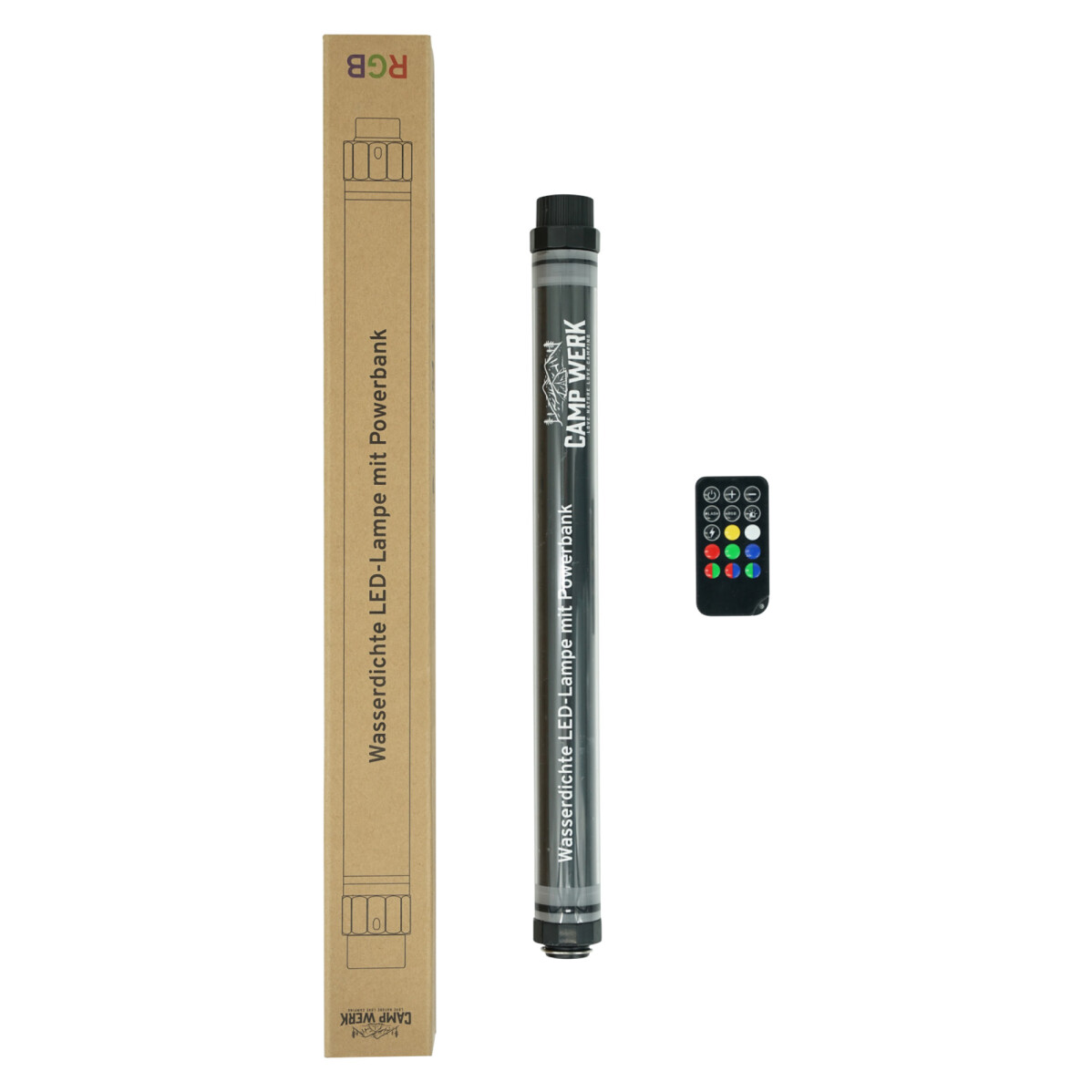 Campwerk LED-Camping-Lampe RGB mit Powerbank IP68