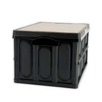 Faltbare Box mit Holzdeckel, schwarz