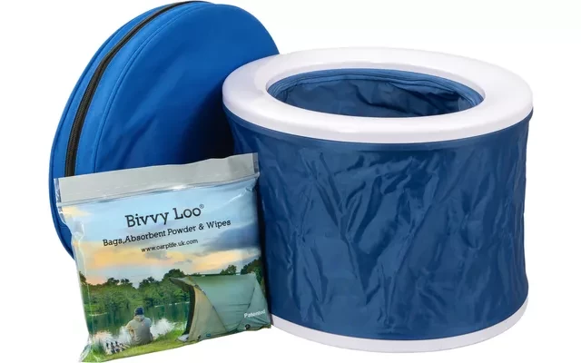Bivvy Loo tragbare Campingtoilette mit Tragetasche blau